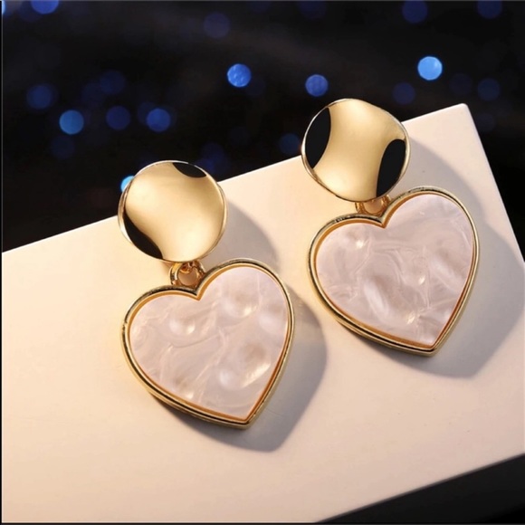 Jewelry - Big Acrylic Heart Earrings